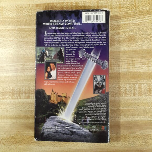 Merlin 1998 VHS Hallmark Sam Neill Rutger Hauer Isabella Rossellini Carter 90s - Picture 4 of 9